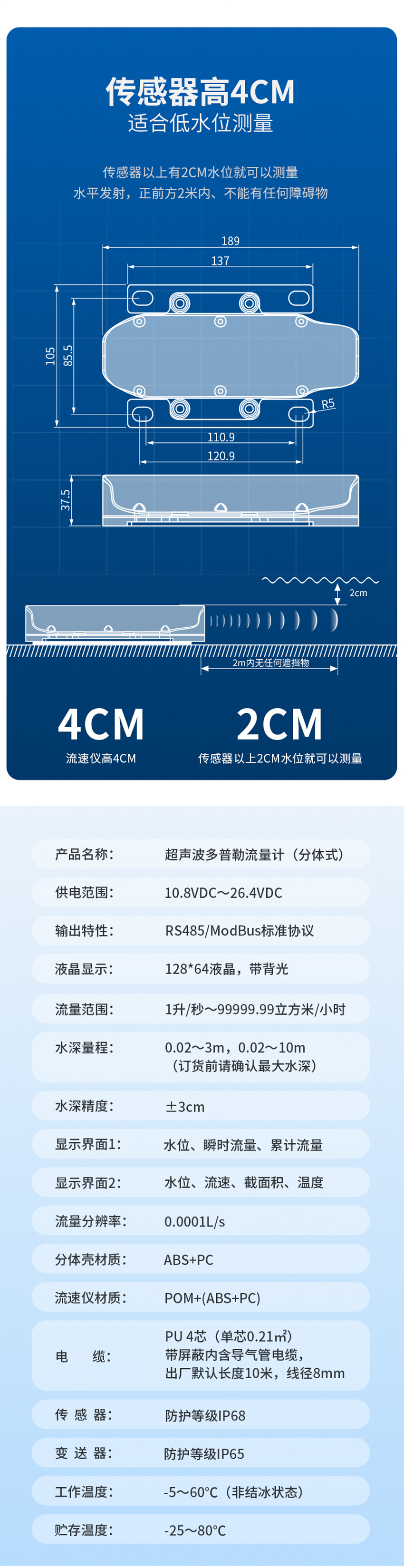 超声波多普勒流量计(黄色外壳主机-使用小型1只眼睛流速仪0°发射角).详情页_04.jpg