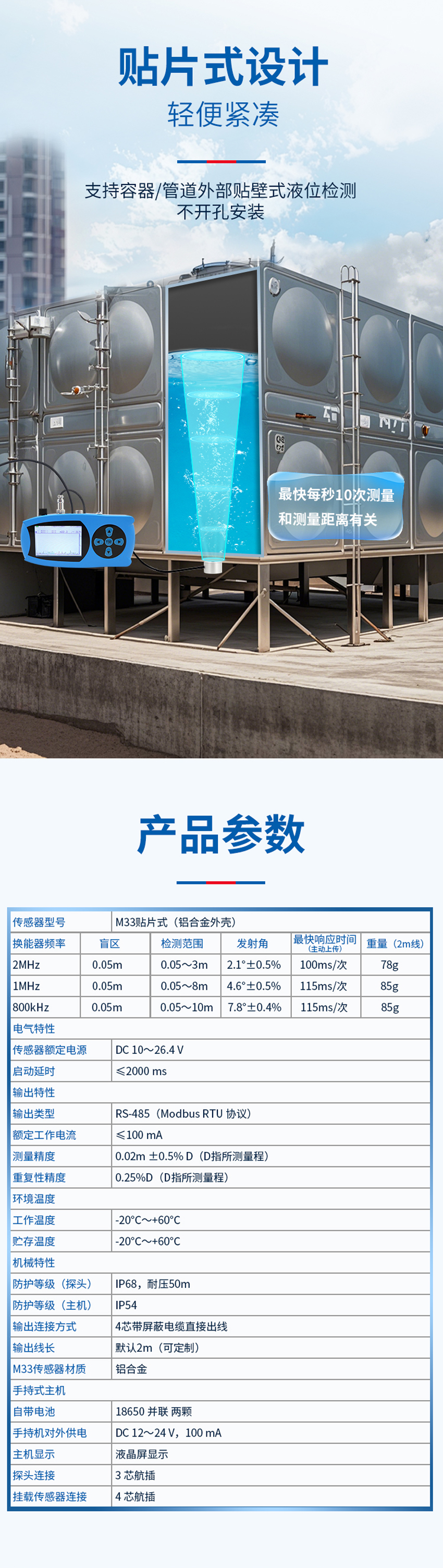 手持式测深仪S20Pro手持式主机+M33贴片式测深仪（探头铝合金外壳）_02.jpg